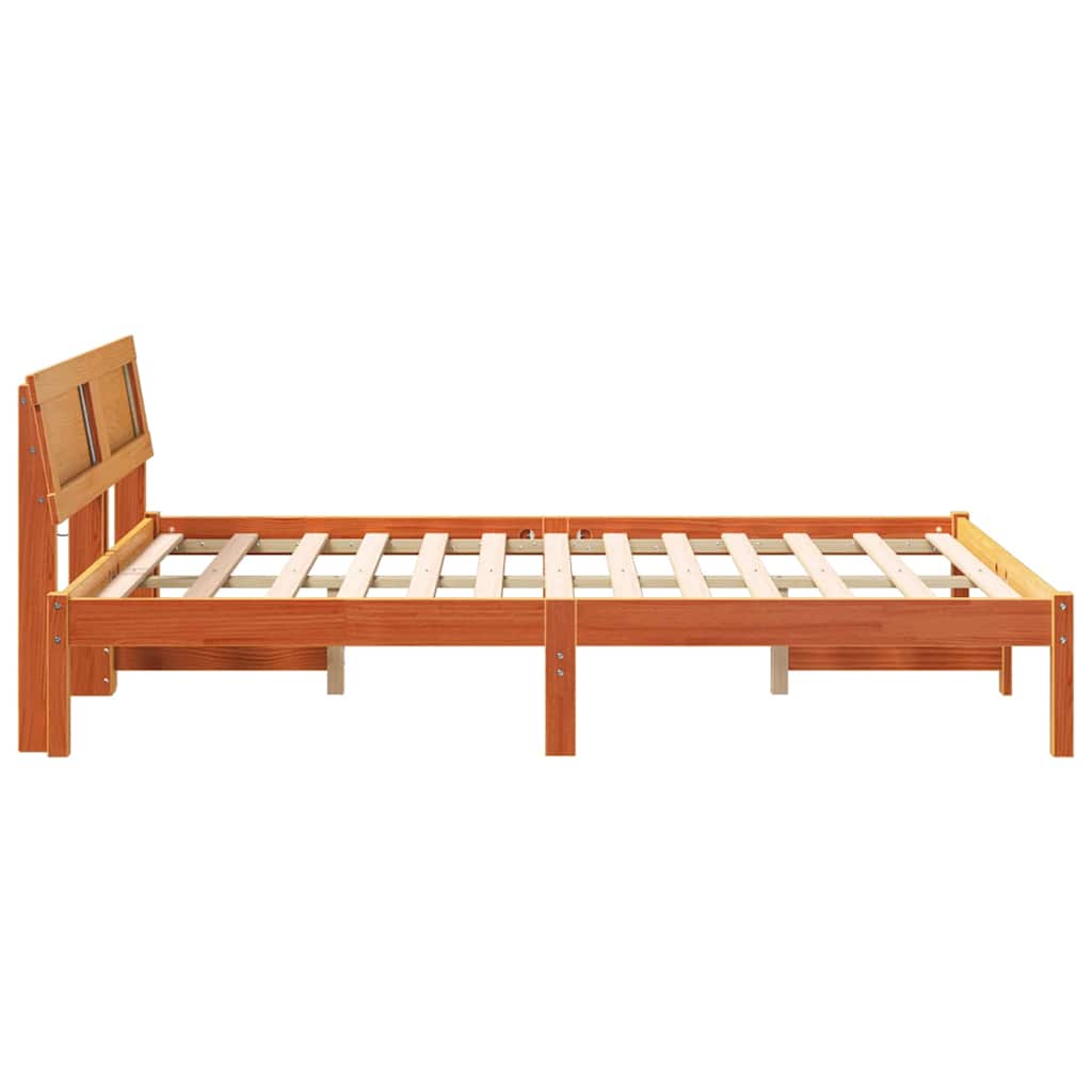vidaXL Ramka łóżka Woskowy Brąz 120 x 190 cm Lite drewno sosnowe