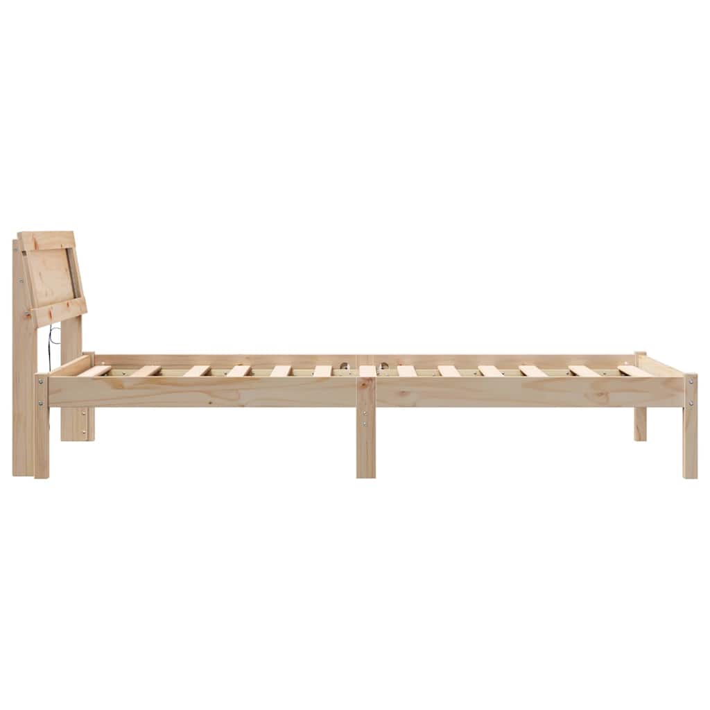vidaXL Ramka łóżka Brązowy 100 x 200 cm Lite drewno sosnowe