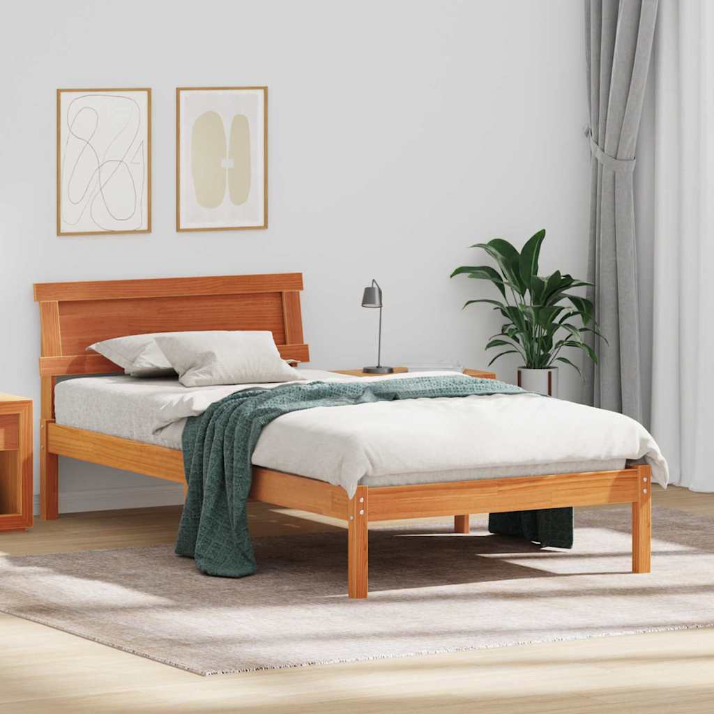 vidaXL Ramka łóżka Woskowy Brąz 100 x 200 cm Lite drewno sosnowe