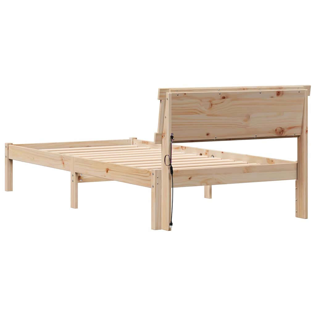 vidaXL Ramka łóżka Brązowy 80 x 200 cm Lite drewno sosnowe