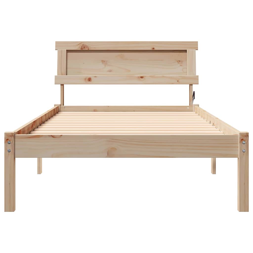 vidaXL Ramka łóżka Brązowy 80 x 200 cm Lite drewno sosnowe