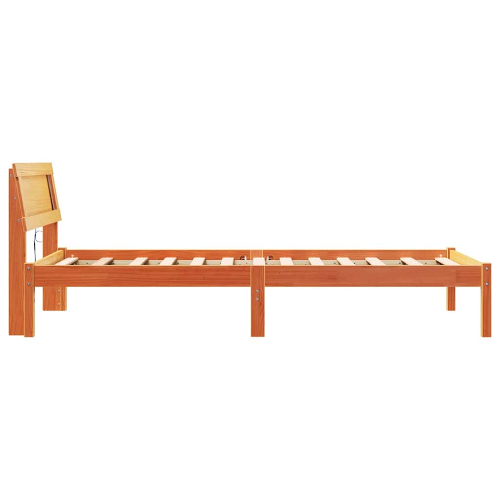 vidaXL Ramka łóżka Woskowy Brąz 75 x 190 cm Lite drewno sosnowe