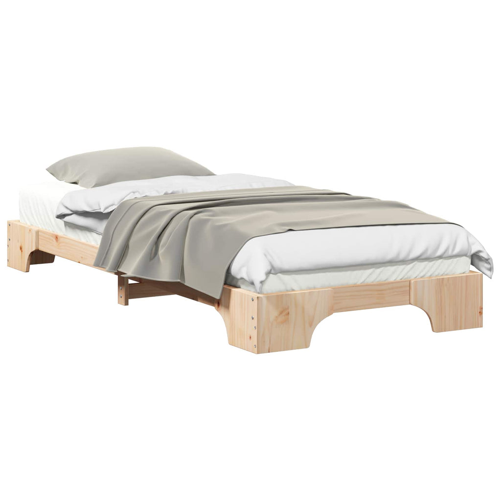 vidaXL Ramka łóżka Brązowy 100 x 210 cm Lite drewno sosnowe