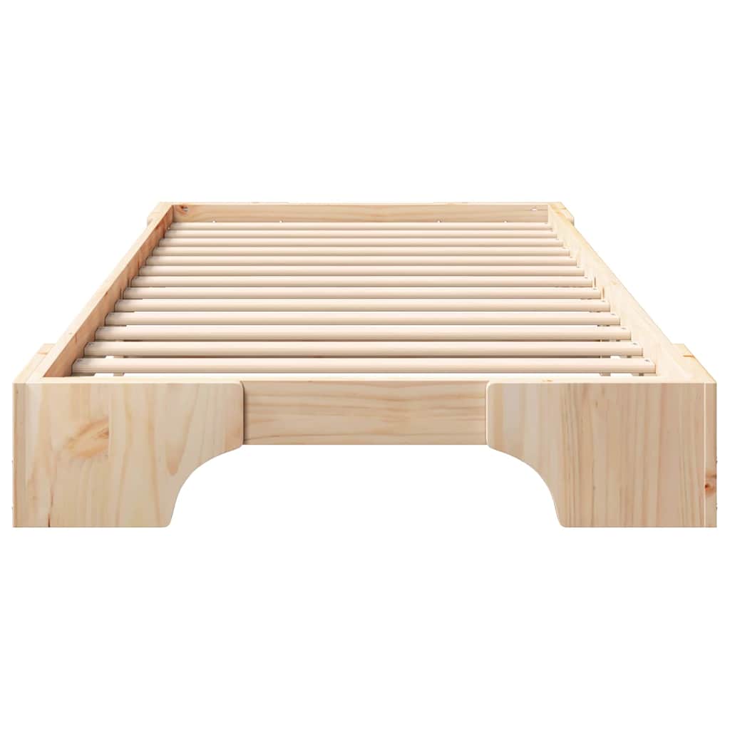 vidaXL Ramka łóżka Brązowy 100 x 210 cm Lite drewno sosnowe