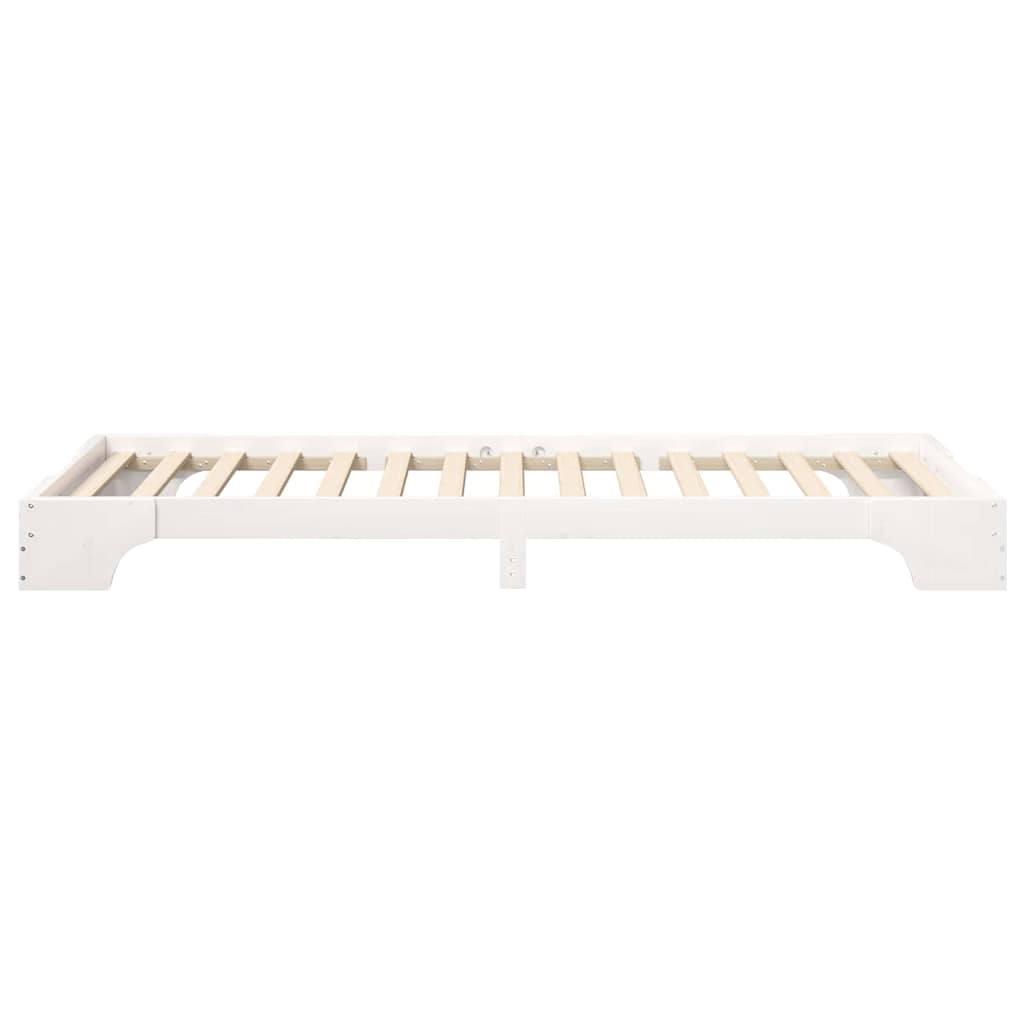 vidaXL Ramka łóżka Biały 100 x 210 cm Lite drewno sosnowe