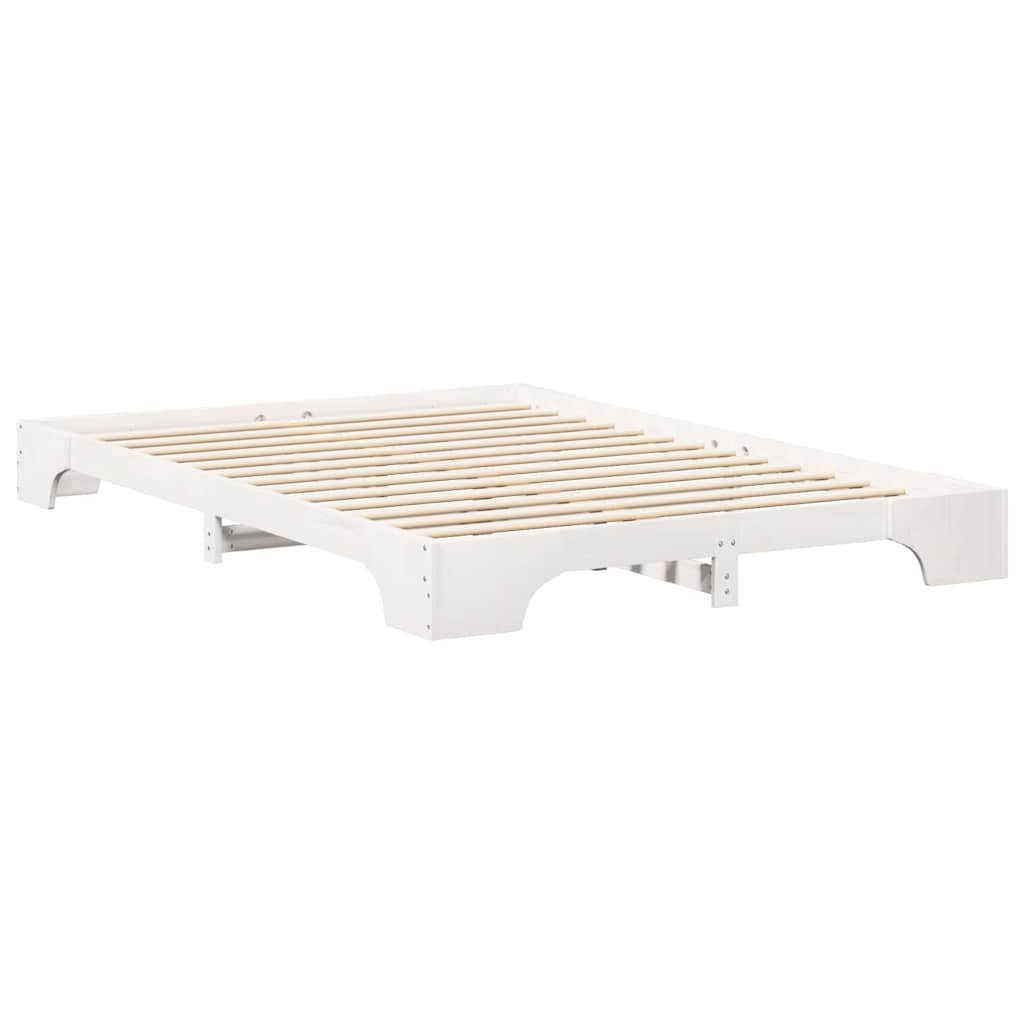 vidaXL Ramka łóżka Biały 140 x 210 cm Lite drewno sosnowe