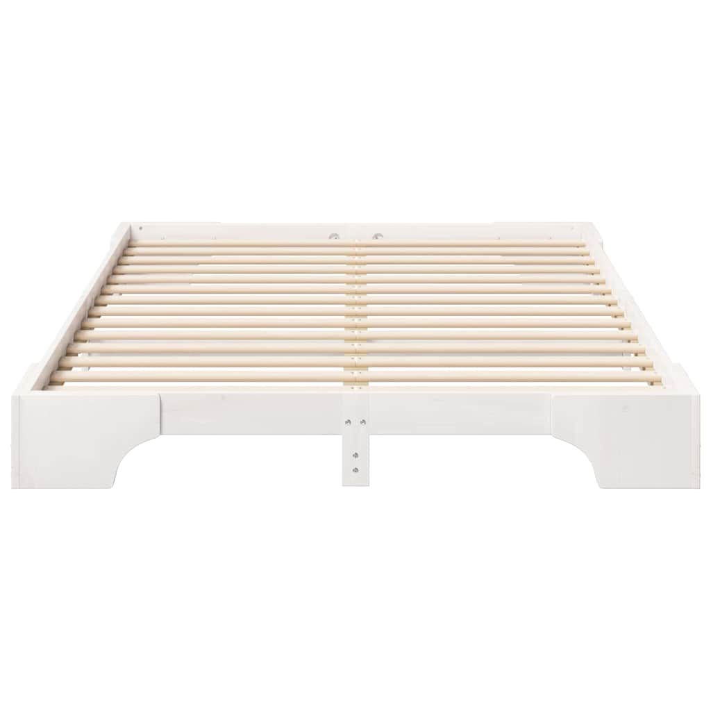 vidaXL Ramka łóżka Biały 140 x 210 cm Lite drewno sosnowe