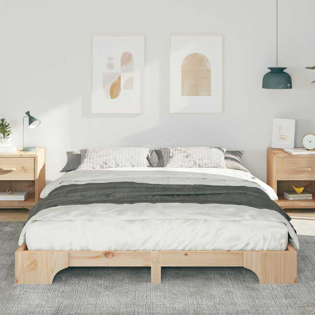 vidaXL Ramka łóżka Brązowy 160 x 210 cm Lite drewno sosnowe