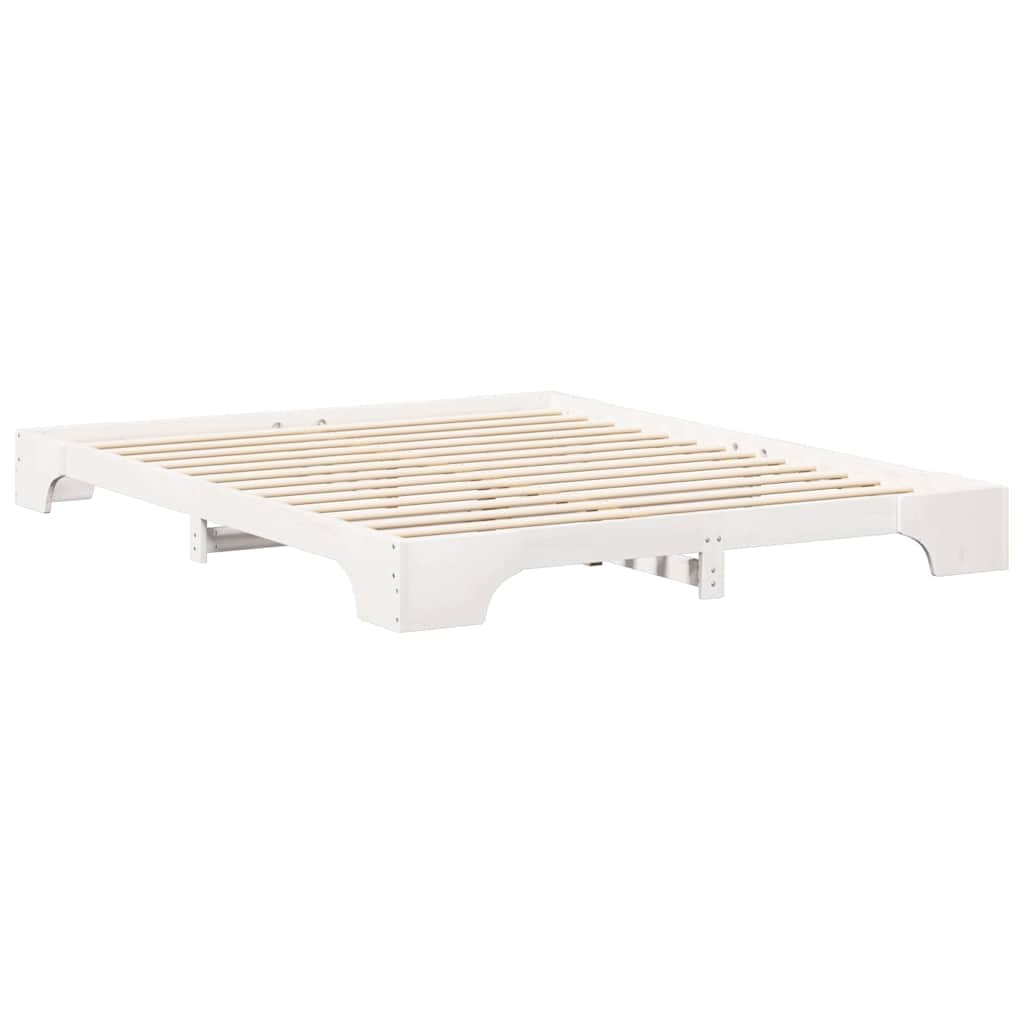 vidaXL Ramka łóżka Biały 160 x 210 cm Lite drewno sosnowe