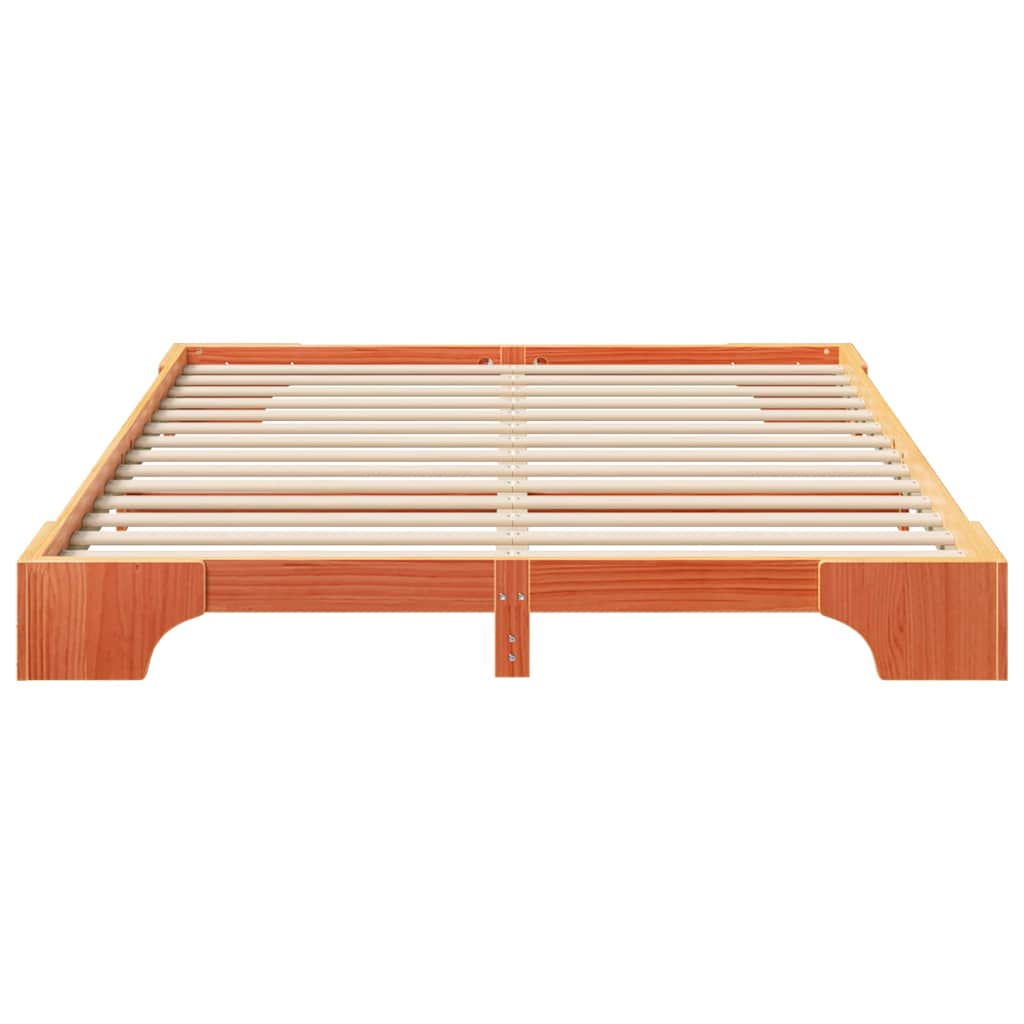 vidaXL Ramka łóżka Brązowy 160 x 210 cm Lite drewno sosnowe