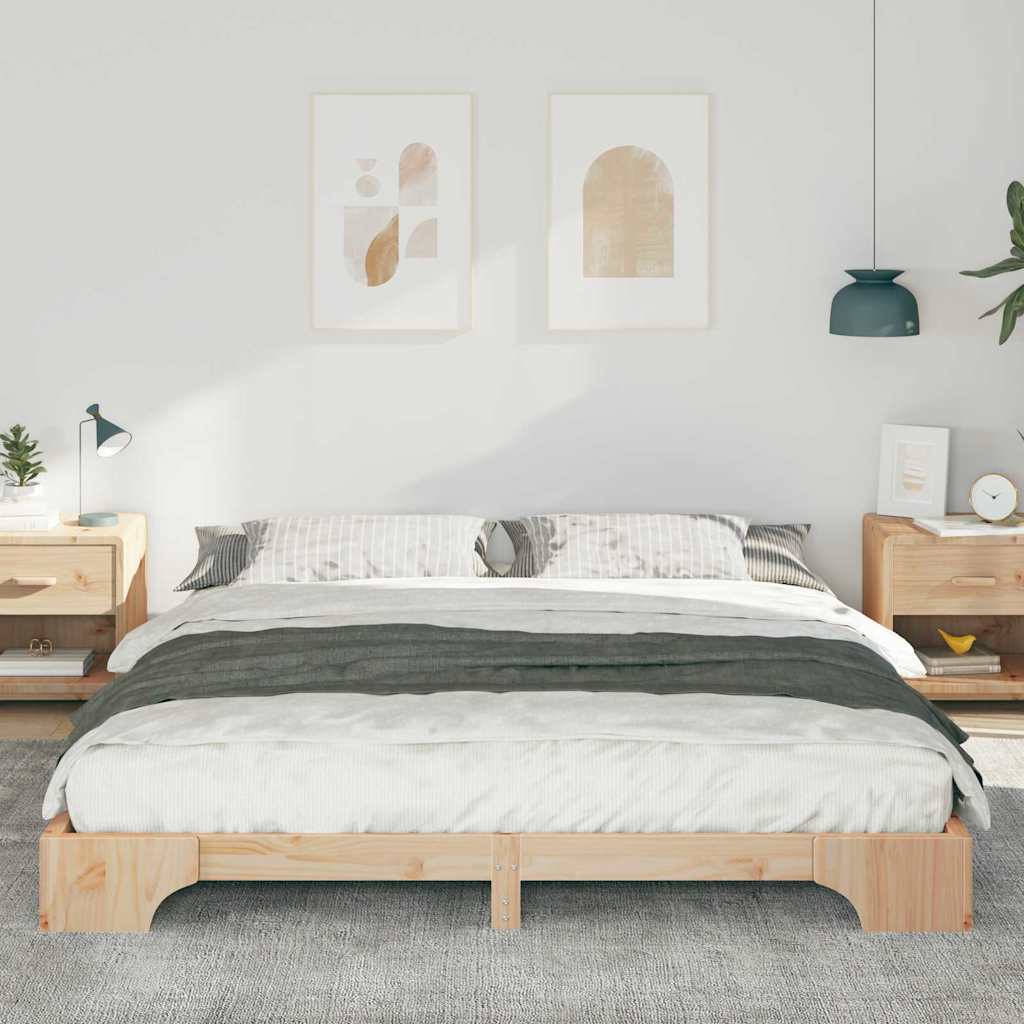 vidaXL Ramka łóżka Brązowy 180 x 210 cm Lite drewno sosnowe