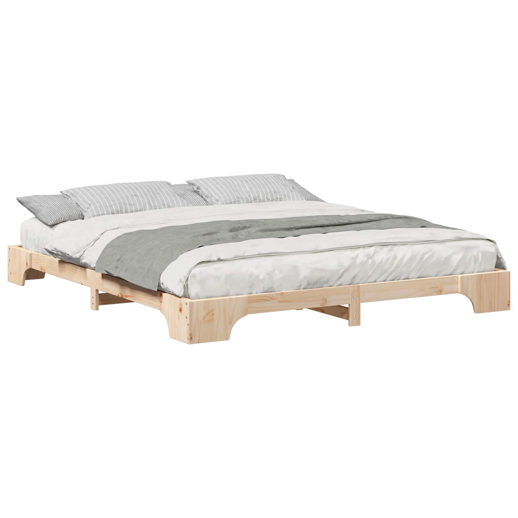 vidaXL Ramka łóżka Brązowy 180 x 210 cm Lite drewno sosnowe