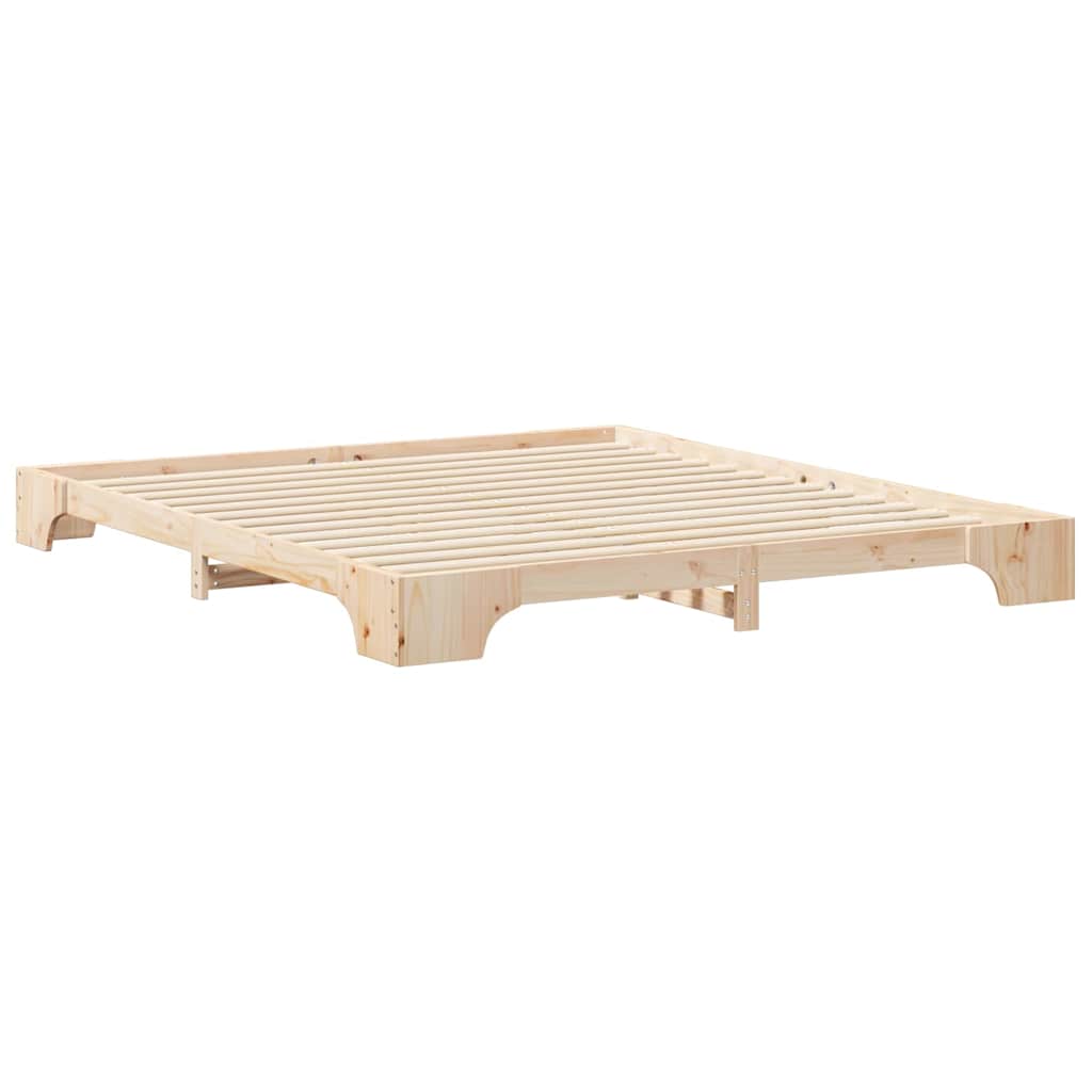 vidaXL Ramka łóżka Brązowy 180 x 210 cm Lite drewno sosnowe
