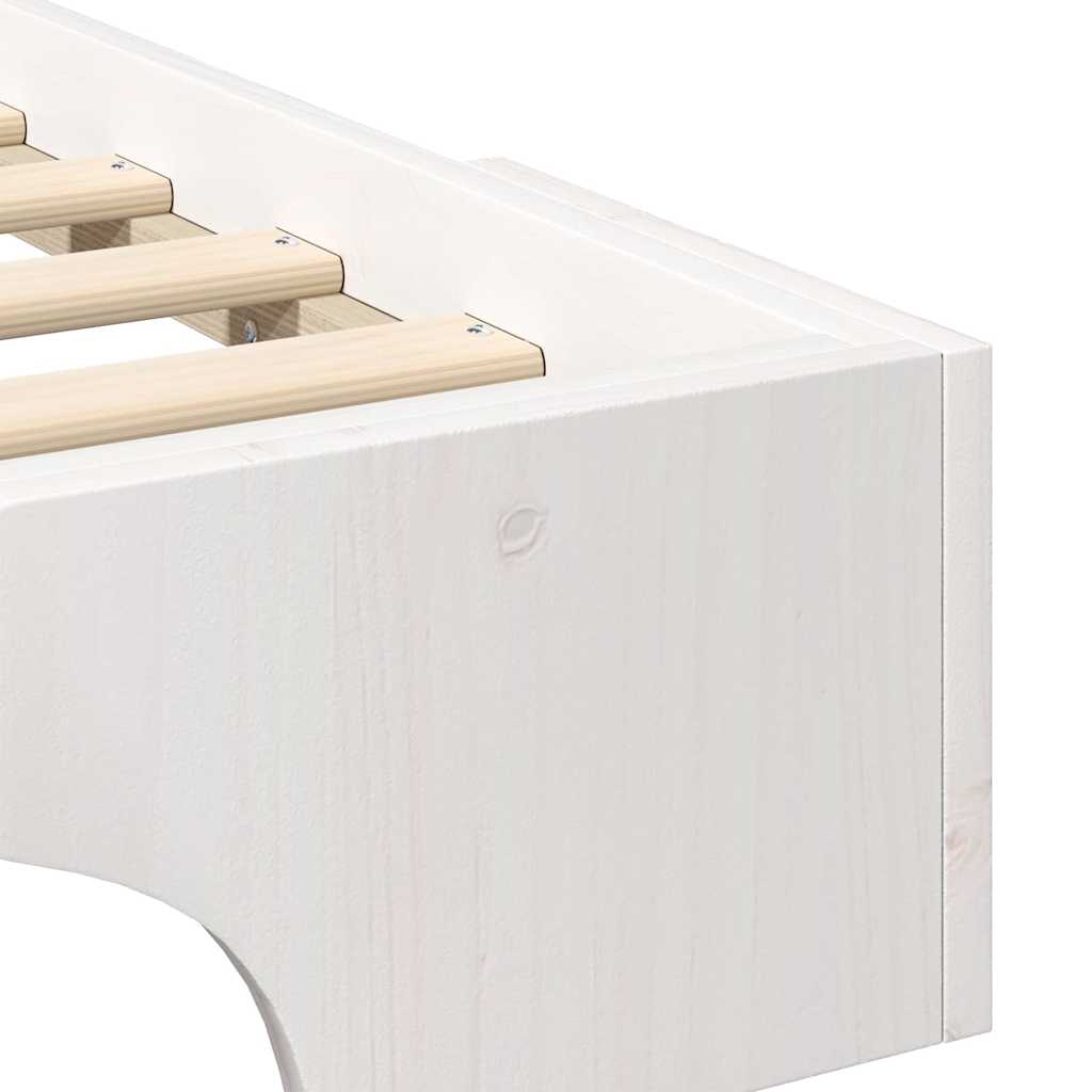 vidaXL Ramka łóżka Biały 180 x 210 cm Lite drewno sosnowe