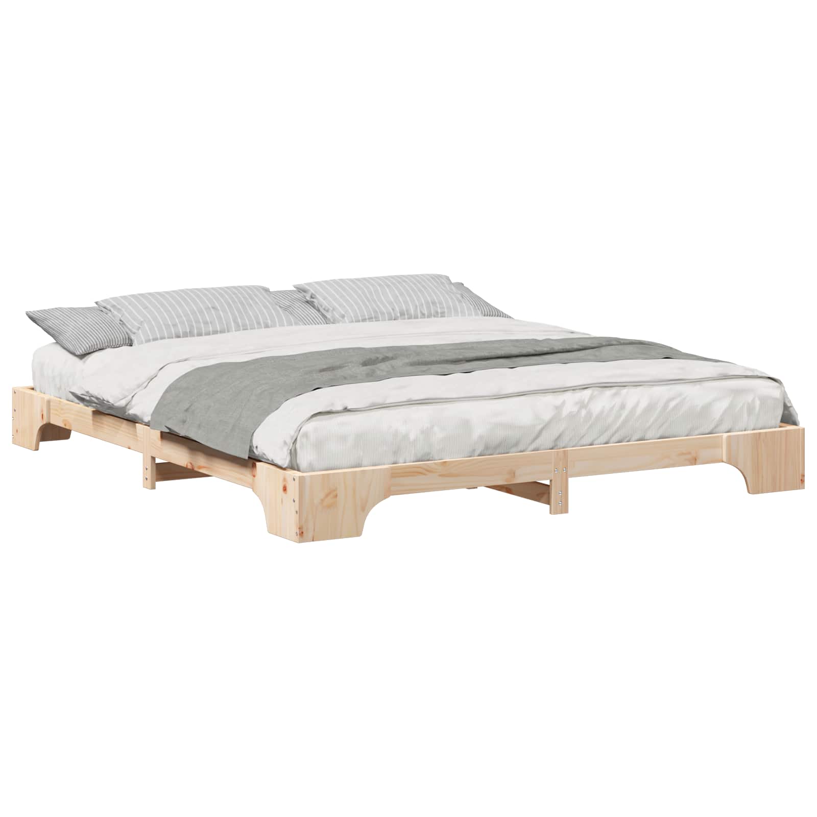 vidaXL Ramka łóżka Brązowy 200 x 210 cm Lite drewno sosnowe