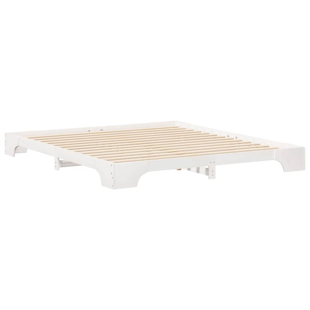 vidaXL Ramka łóżka Biały 200 x 210 cm Lite drewno sosnowe