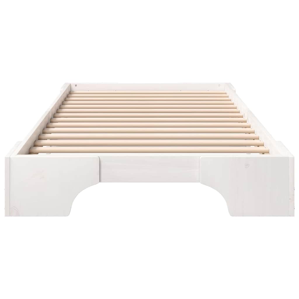vidaXL Ramka łóżka Biały 90 x 220 cm Lite drewno sosnowe