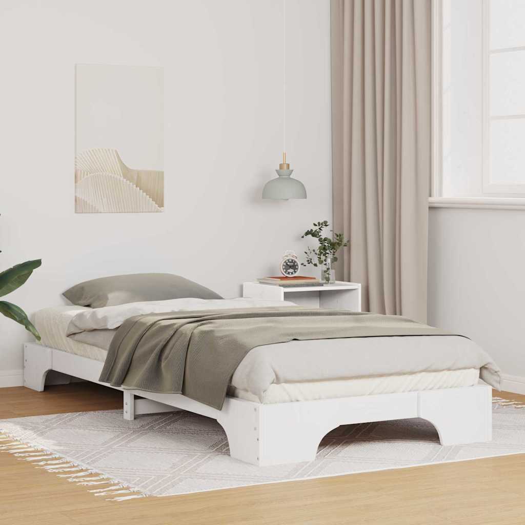 vidaXL Ramka łóżka Biały 100 x 220 cm Lite drewno sosnowe