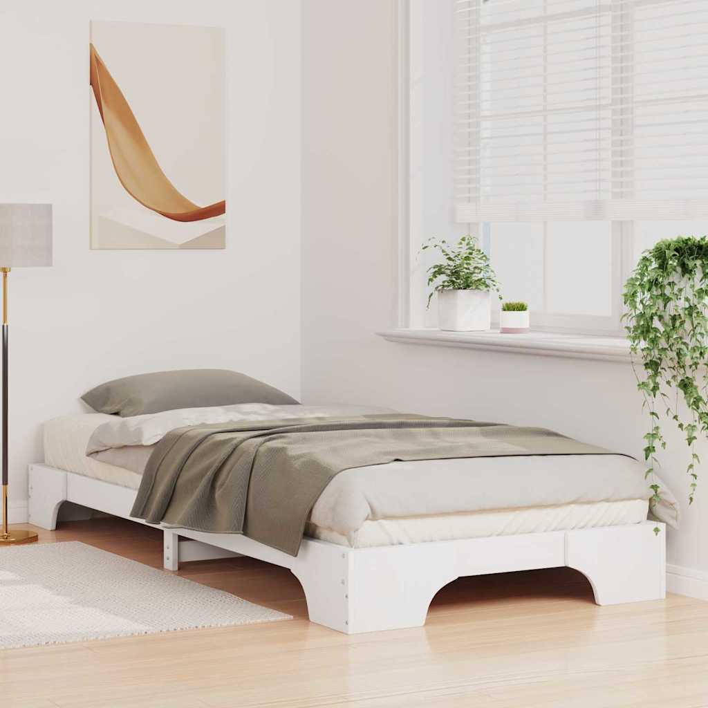 vidaXL Ramka łóżka Biały 100 x 220 cm Lite drewno sosnowe