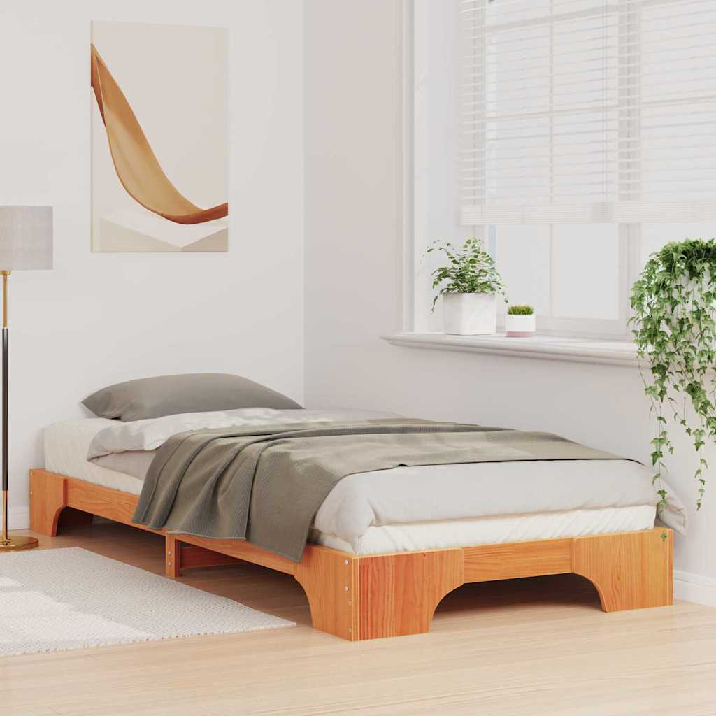 vidaXL Ramka łóżka Brązowy 100 x 220 cm Lite drewno sosnowe