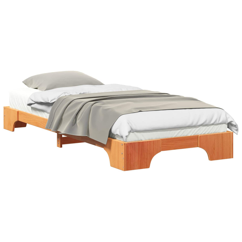 vidaXL Ramka łóżka Brązowy 100 x 220 cm Lite drewno sosnowe