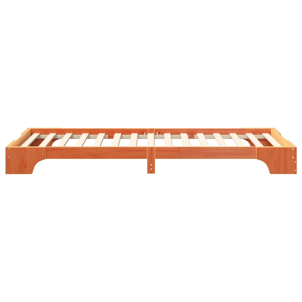 vidaXL Ramka łóżka Brązowy 100 x 220 cm Lite drewno sosnowe