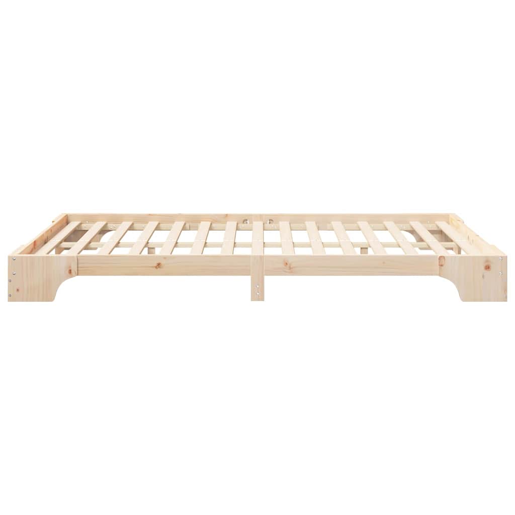 vidaXL Ramka łóżka Brązowy 140 x 220 cm Lite drewno sosnowe