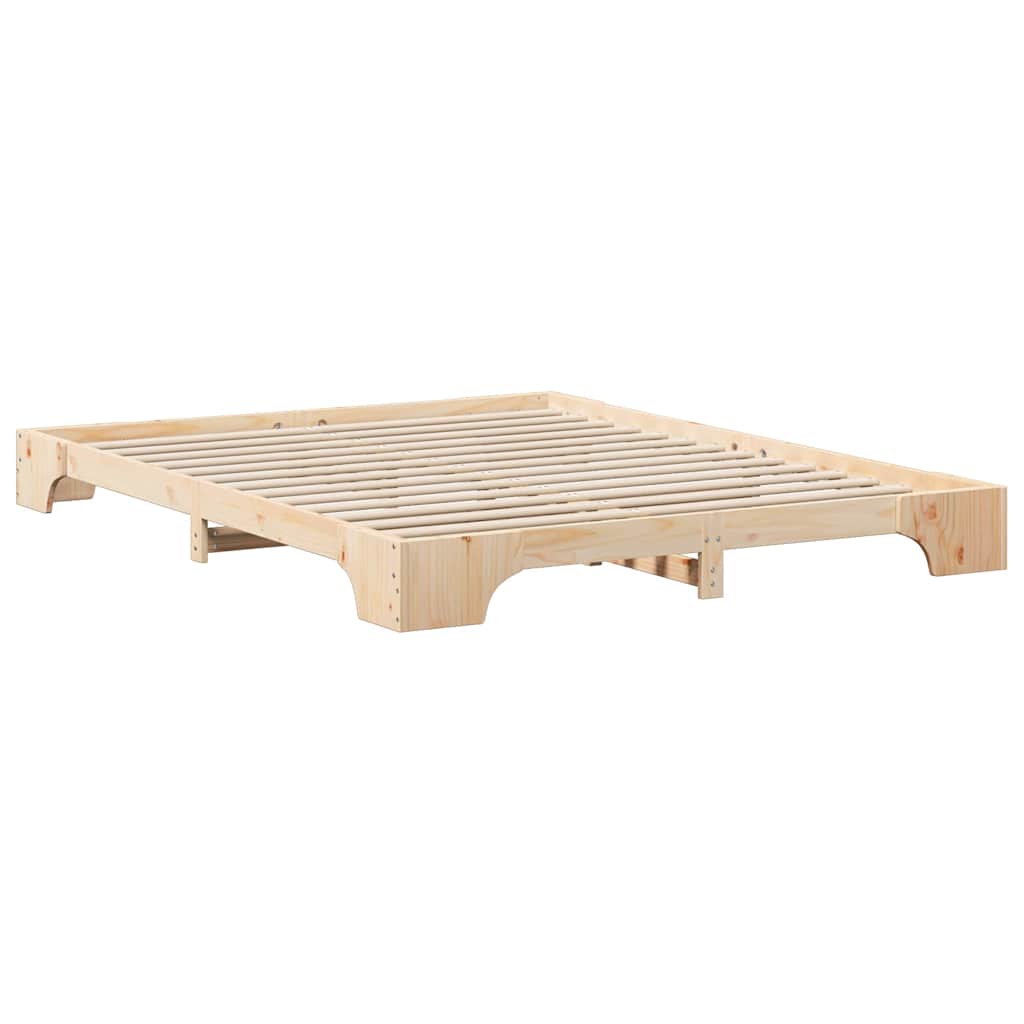 vidaXL Ramka łóżka Brązowy 160 x 220 cm Lite drewno sosnowe