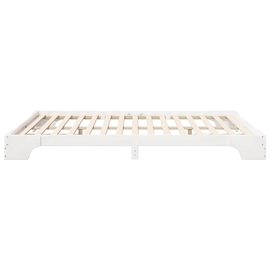 vidaXL Ramka łóżka Biały 160 x 220 cm Lite drewno sosnowe