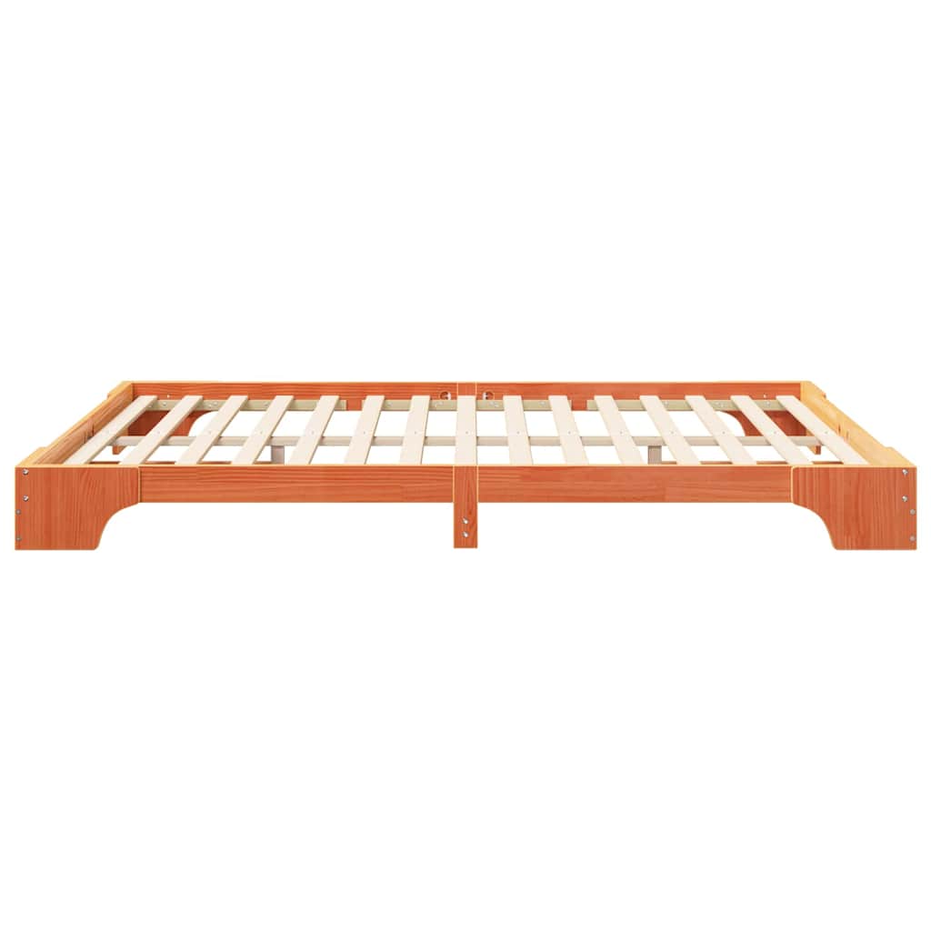 vidaXL Ramka łóżka Brązowy 160 x 220 cm Lite drewno sosnowe
