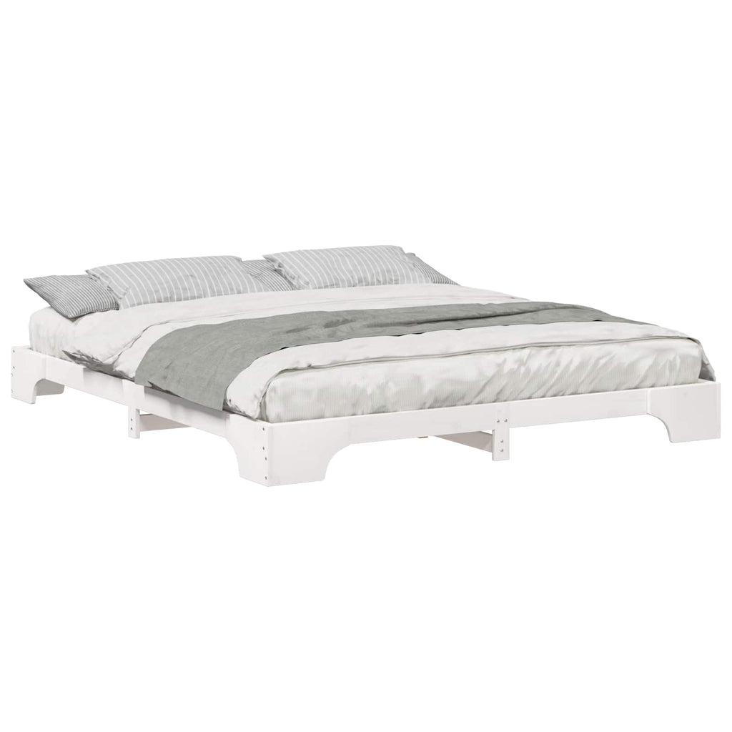 vidaXL Ramka łóżka Biały 180 x 220 cm Lite drewno sosnowe