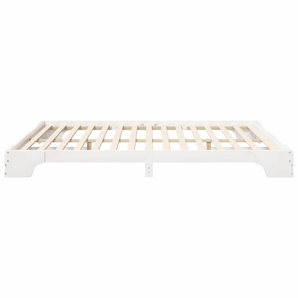 vidaXL Ramka łóżka Biały 200 x 220 cm Lite drewno sosnowe