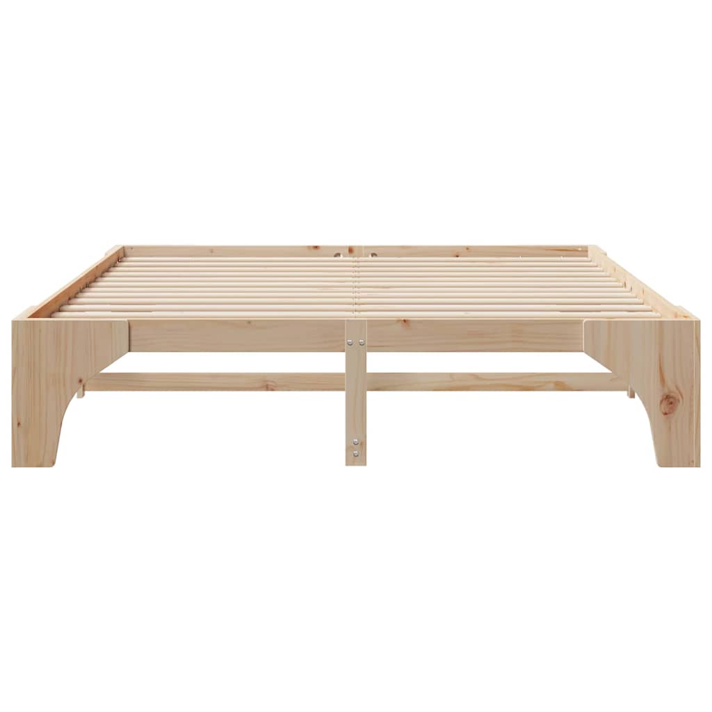 vidaXL Ramka łóżka Brązowy 200 x 200 cm Lite drewno sosnowe