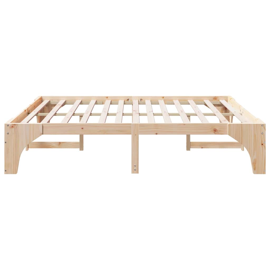 vidaXL Ramka łóżka Brązowy 200 x 200 cm Lite drewno sosnowe