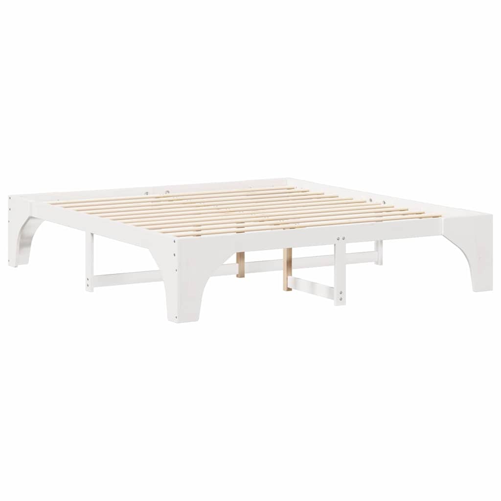 vidaXL Ramka łóżka Biały 200 x 200 cm Lite drewno sosnowe