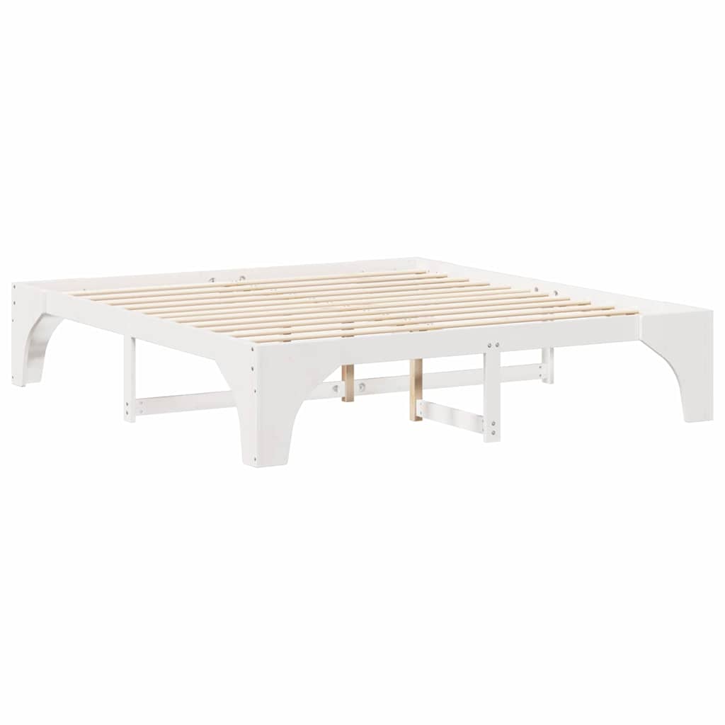 vidaXL Ramka łóżka Biały 200 x 200 cm Lite drewno sosnowe