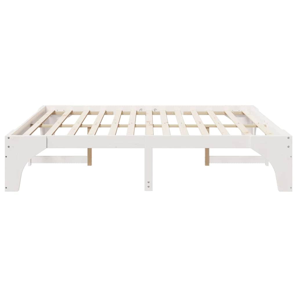 vidaXL Ramka łóżka Biały 200 x 200 cm Lite drewno sosnowe