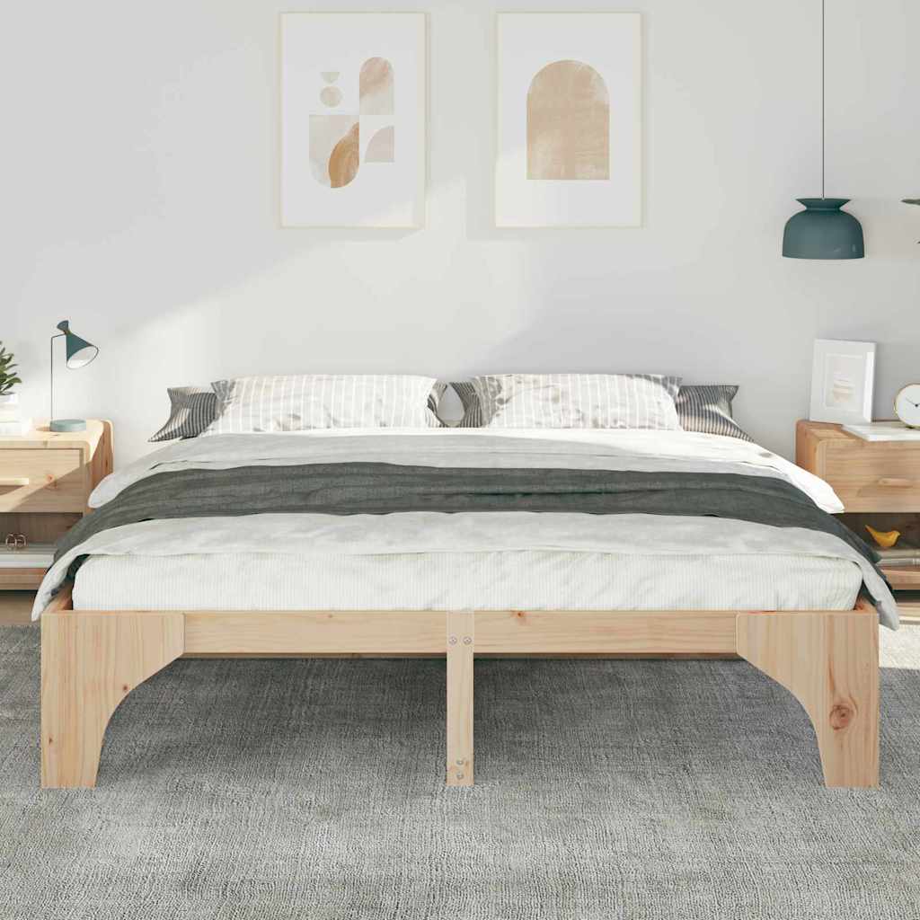 vidaXL Ramka łóżka Brązowy 180 x 200 cm Lite drewno sosnowe