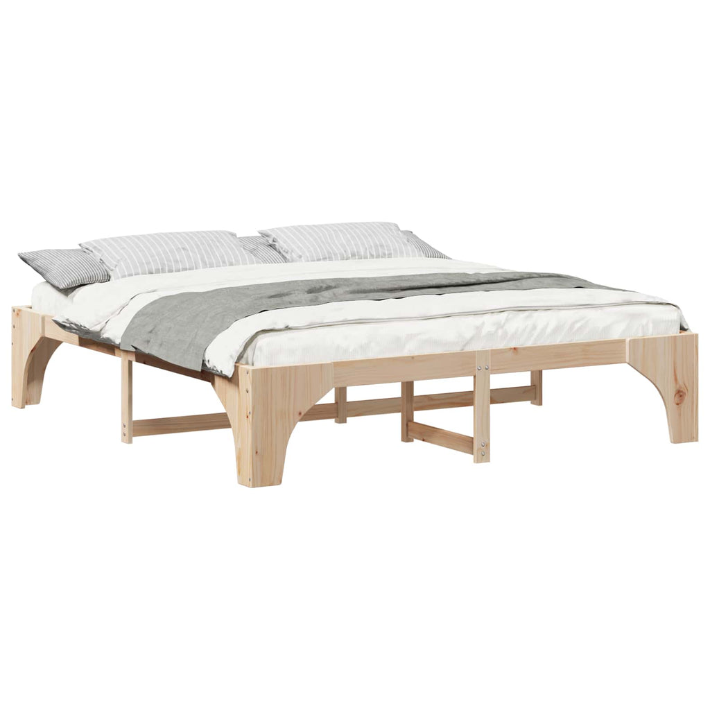 vidaXL Ramka łóżka Brązowy 180 x 200 cm Lite drewno sosnowe