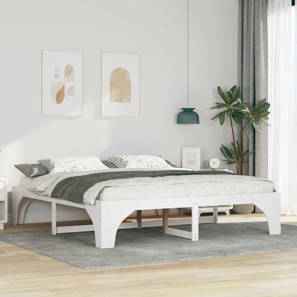 vidaXL Ramka łóżka Biały 180 x 200 cm Lite drewno sosnowe