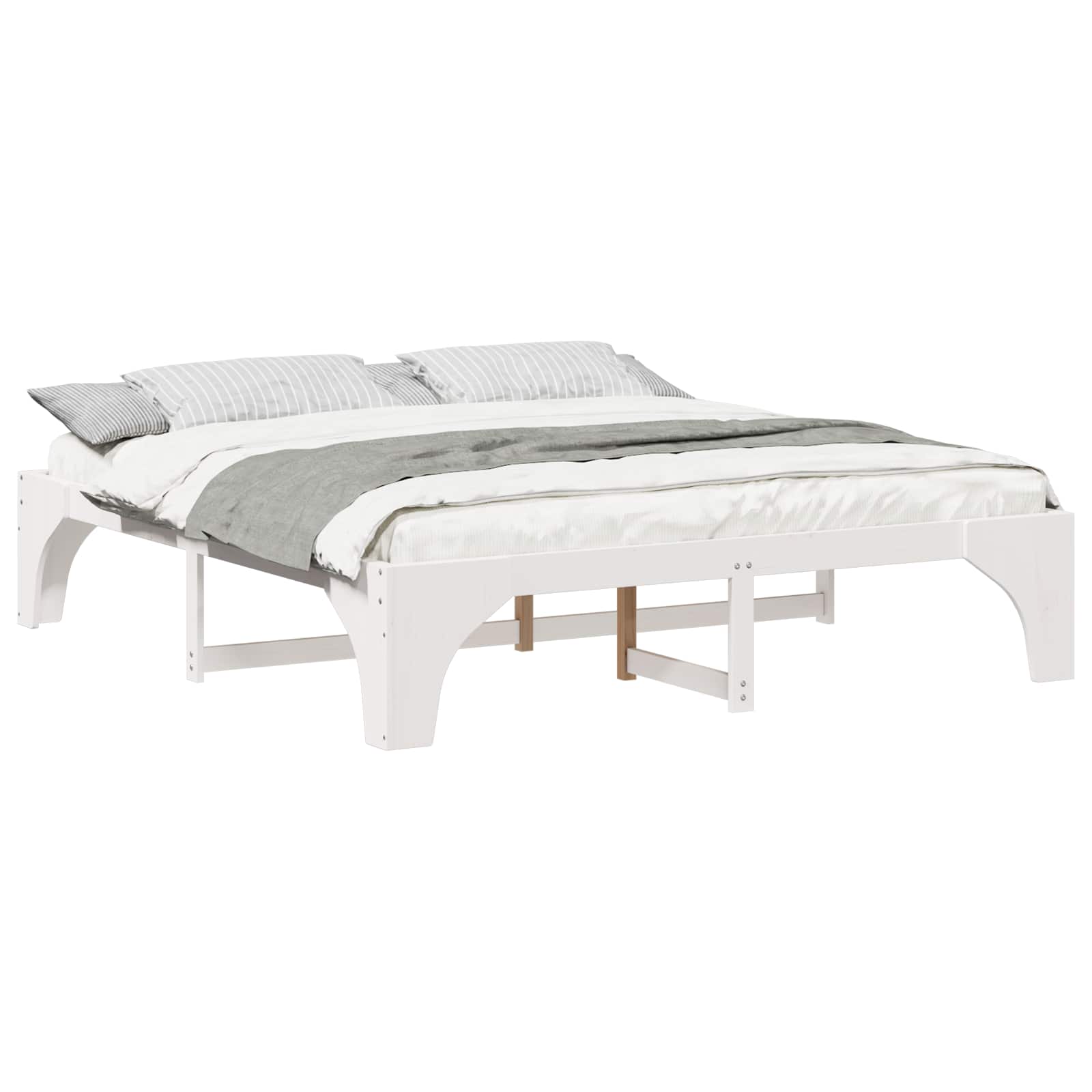 vidaXL Ramka łóżka Biały 180 x 200 cm Lite drewno sosnowe