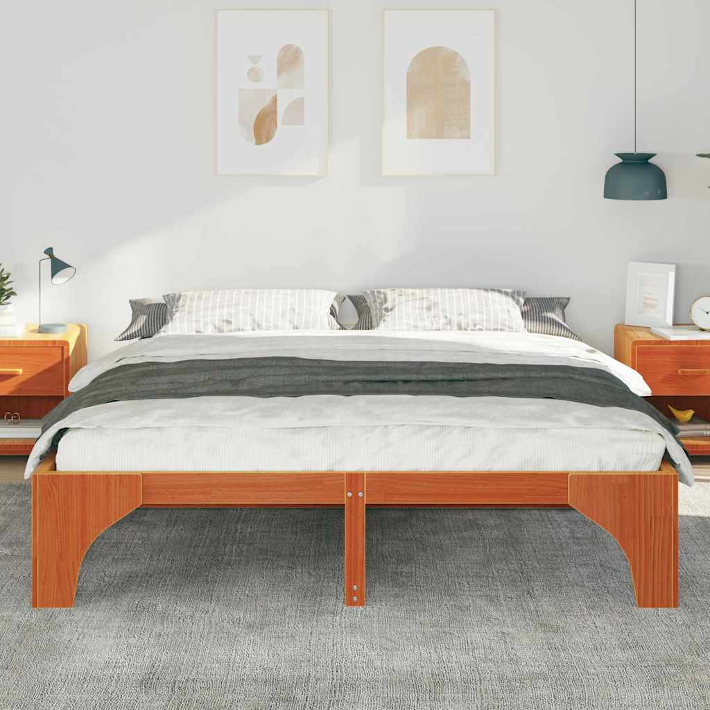 vidaXL Ramka łóżka Brązowy 180 x 200 cm Lite drewno sosnowe