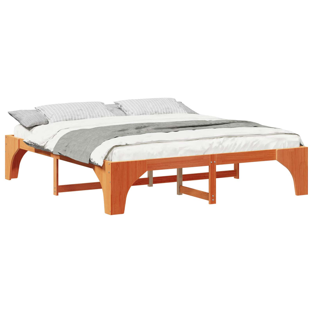 vidaXL Ramka łóżka Brązowy 180 x 200 cm Lite drewno sosnowe