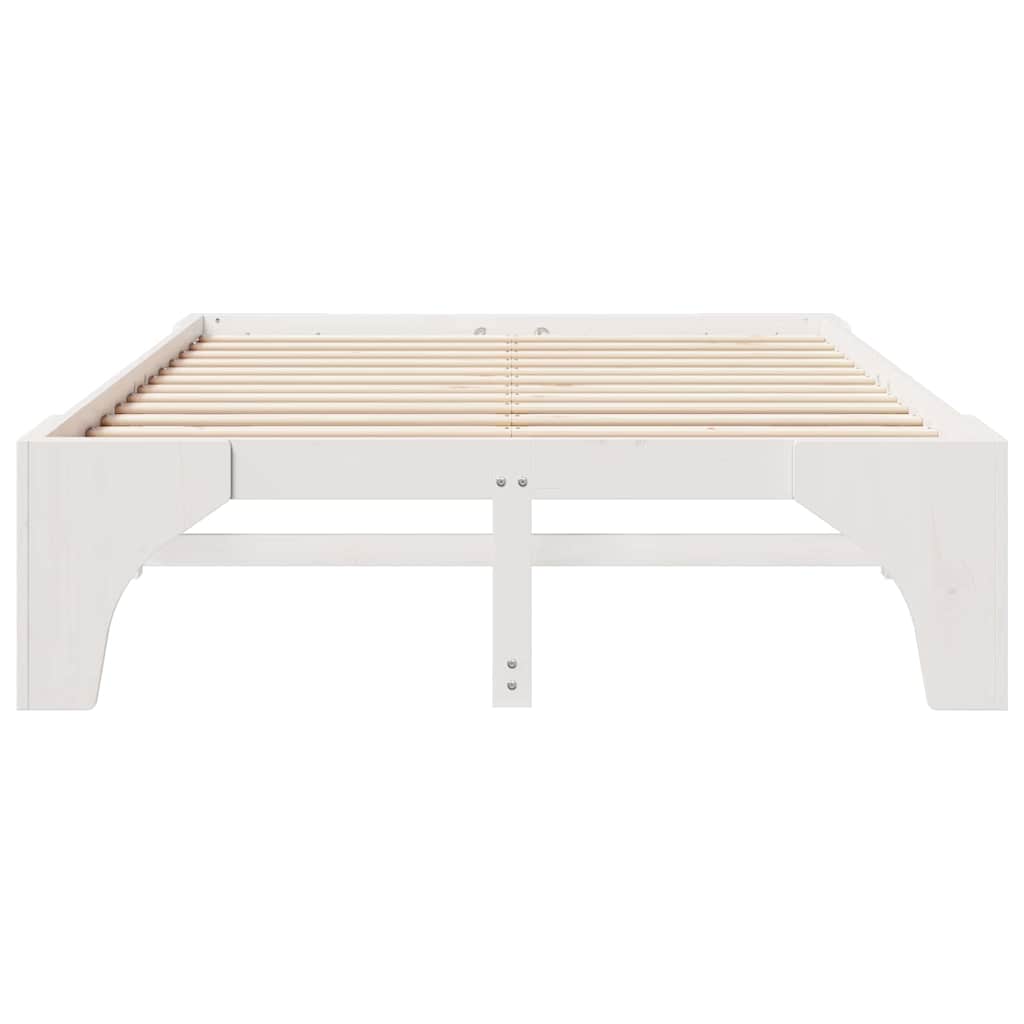 vidaXL Ramka łóżka Biały 160 x 200 cm Lite drewno sosnowe