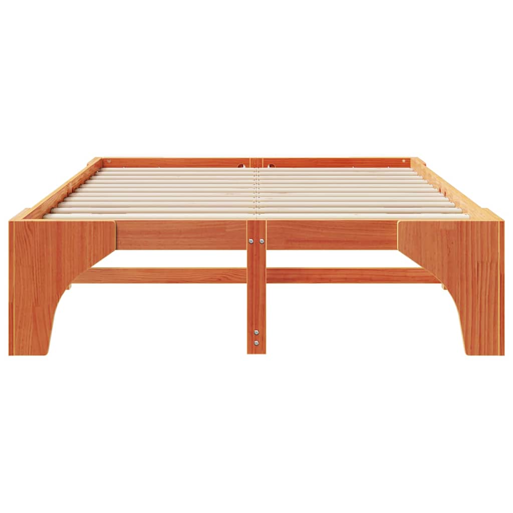 vidaXL Ramka łóżka Brązowy 160 x 200 cm Lite drewno sosnowe
