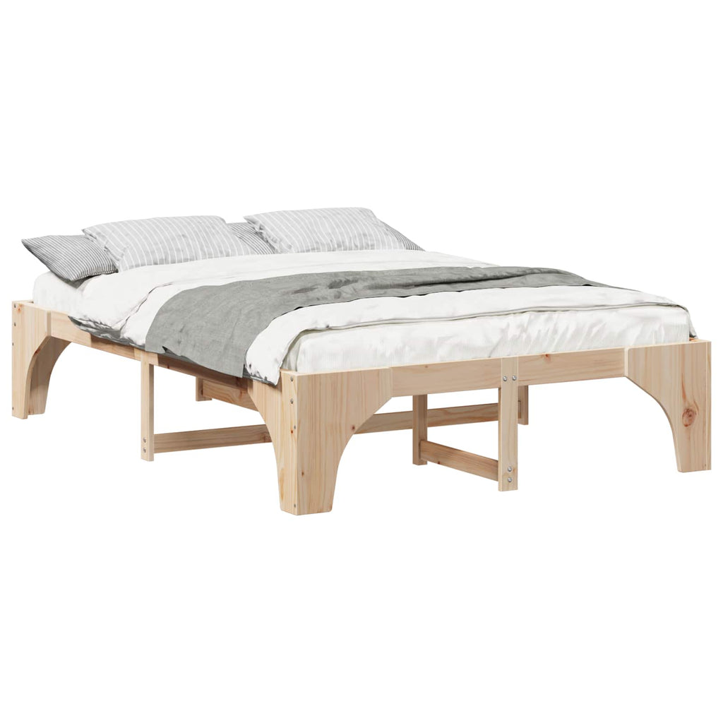 vidaXL Ramka łóżka Brązowy 150 x 200 cm Lite drewno sosnowe