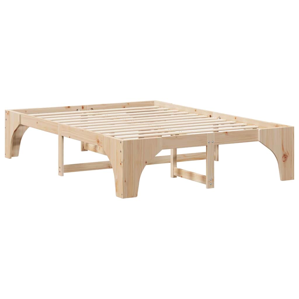 vidaXL Ramka łóżka Brązowy 150 x 200 cm Lite drewno sosnowe