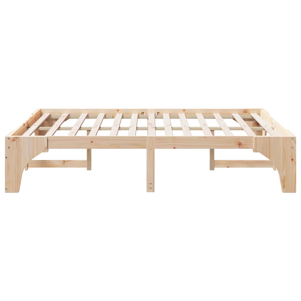 vidaXL Ramka łóżka Brązowy 150 x 200 cm Lite drewno sosnowe
