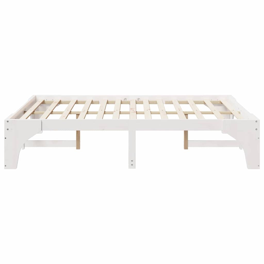 vidaXL Ramka łóżka Biały 150 x 200 cm Lite drewno sosnowe