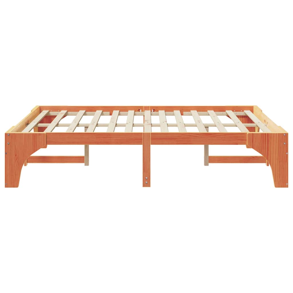 vidaXL Ramka łóżka Brązowy 150 x 200 cm Lite drewno sosnowe